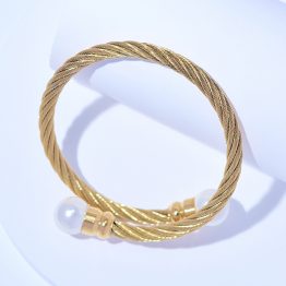 rope pearl bracelet gold