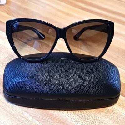 black salvatore ferragamo sunglasses with black case